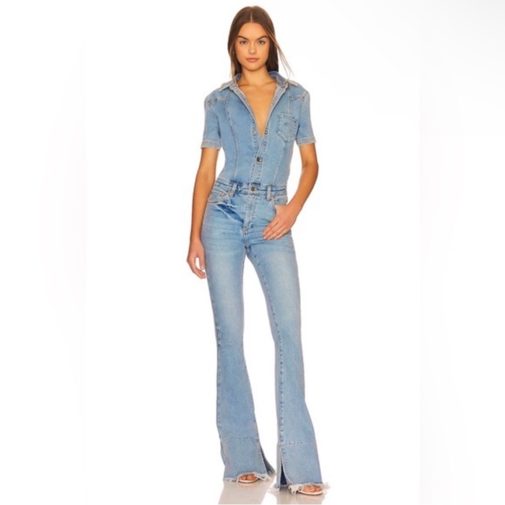 SER.O.YA Light Blue Denim Jumpsuit